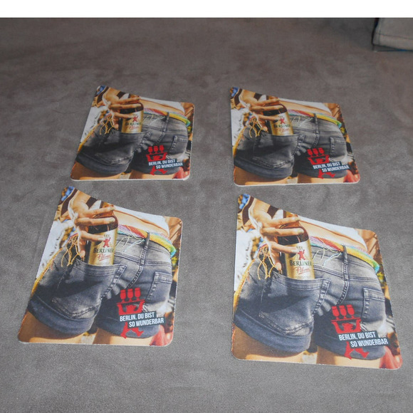 Berliner Pilsner Feinherb & Spritzig Lot of 4 Bar Beer Coasters - Picture 4 of 5